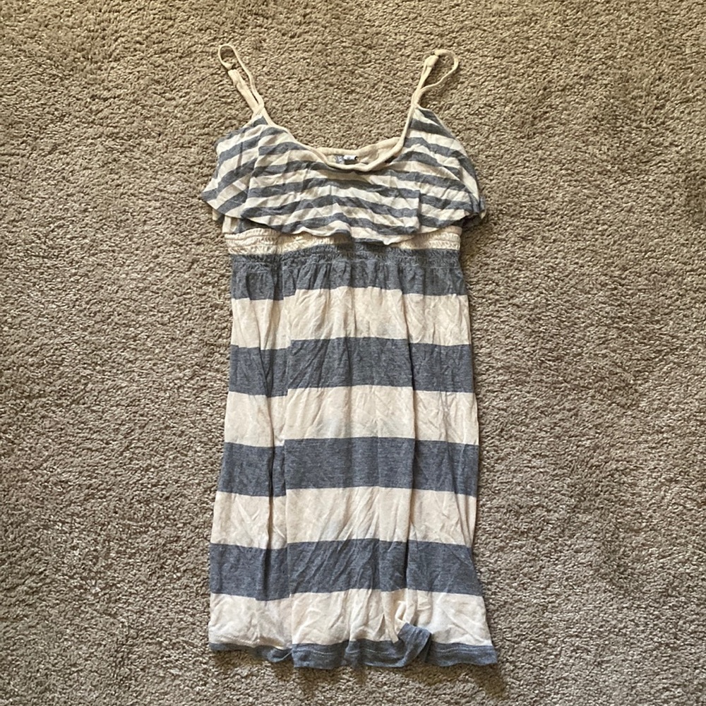 Rip Curl grey striped dress XS